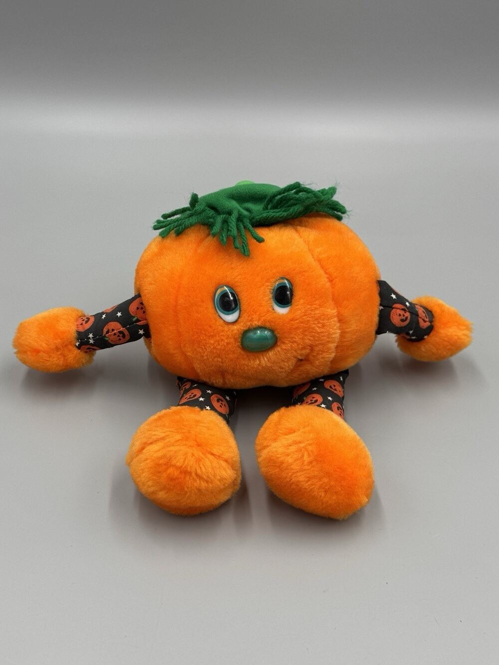 Vintage Plush Halloween Anthropomorphic Pumpkin Midwestern Home Products 8”